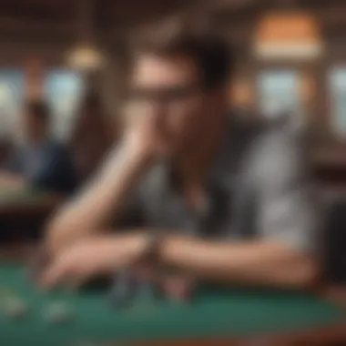 Contemplative Player in Poker A player deep in thought while contemplating a move