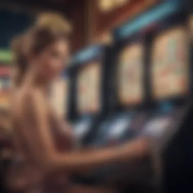 Player engaging with a modern video slot machine