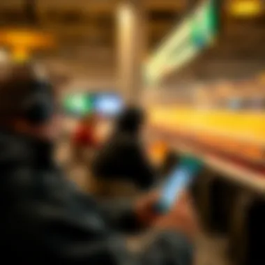 User engaging with the BetAmerica app during a horse race event