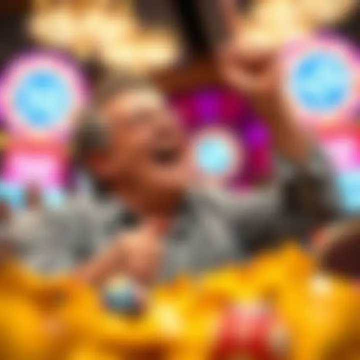 A player celebrating a win during a bingo session