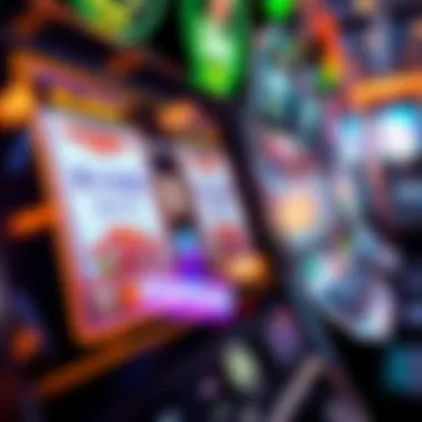 A close-up of a slot machine interface showcasing promotions