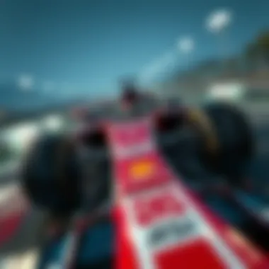 High-speed Formula 1 racing car in action