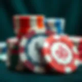 Sophisticated design of poker chips showcasing vibrant colors and textures