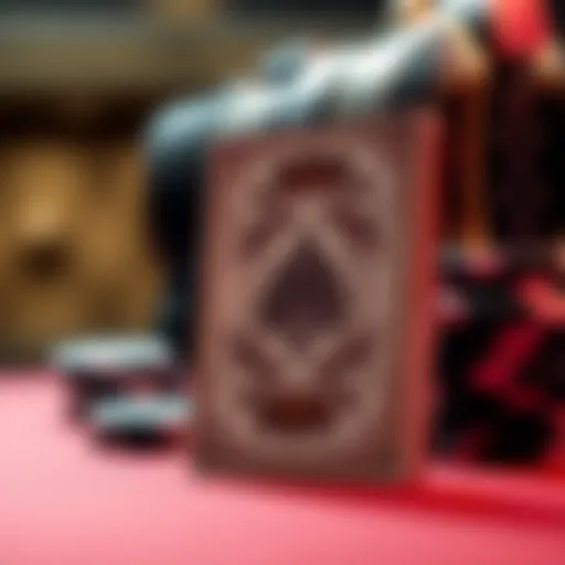 Elegant custom poker card cover with intricate design