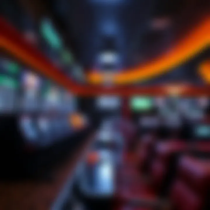 Interior of the sports betting area with screens displaying live odds