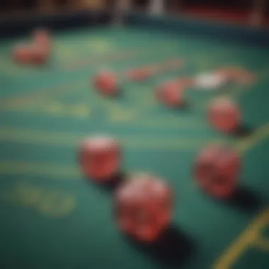 Detailed layout of a Craps table showcasing betting options