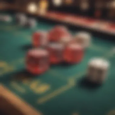 An elegant arrangement of dice on a casino table