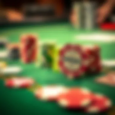 Doubledown chips laid out on a poker table