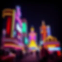 Vibrant lights of Las Vegas casinos