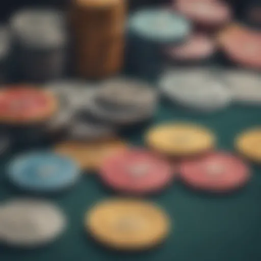 Colorful representation of different casino coins