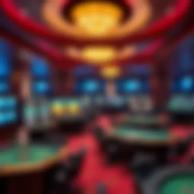 Interior gaming area showcasing various tables