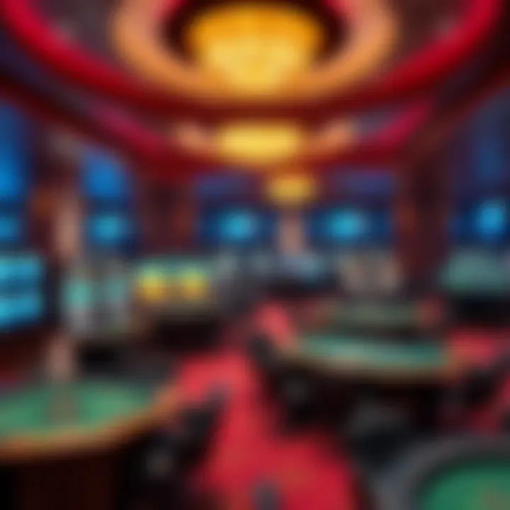 Interior gaming area showcasing various tables