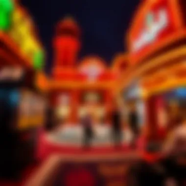 A vibrant night scene outside a casino