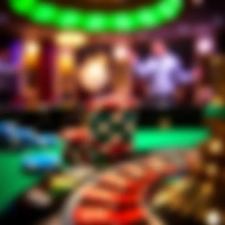 A close-up of roulette chips stacked in preparation for a bet.