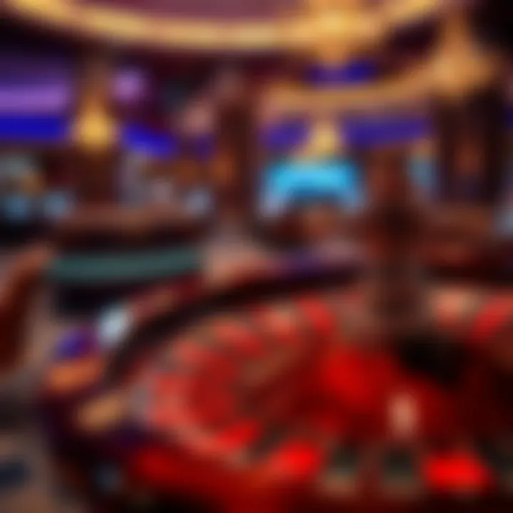 A stunning roulette wheel showcased in a luxurious casino setting.