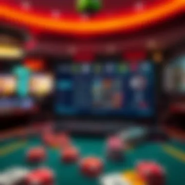 Visual representation of casino simulation gaming interface