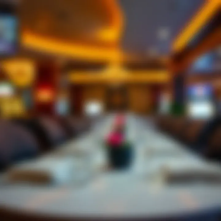 Elegant dining setup within Century Casino's restaurant area