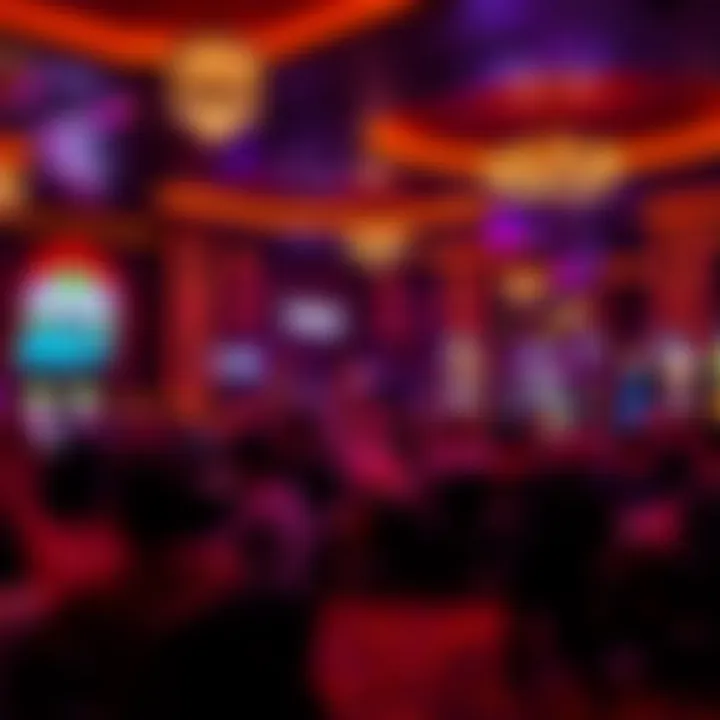 A lively entertainment event in the casino with a packed audience