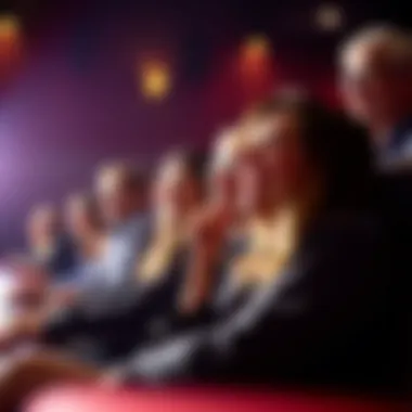 An audience enjoying a comedy show, filled with laughter and excitement