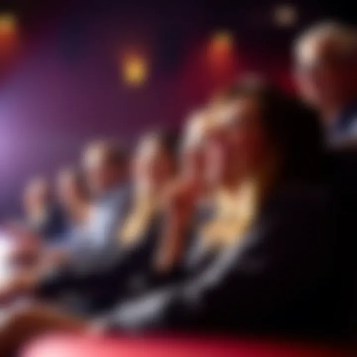 An audience enjoying a comedy show, filled with laughter and excitement