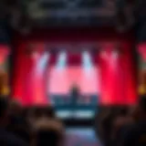 A vibrant stage showcasing a comedian in action at Foxwoods Casino