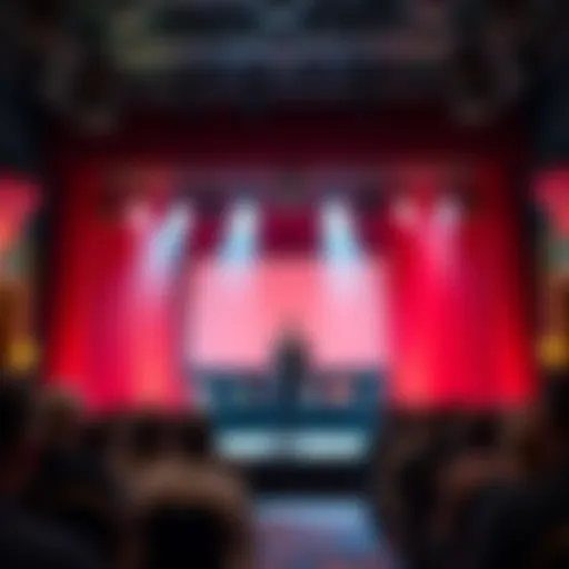 A vibrant stage showcasing a comedian in action at Foxwoods Casino