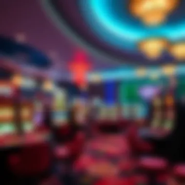 A modern progressive casino interior showcasing vibrant gaming areas
