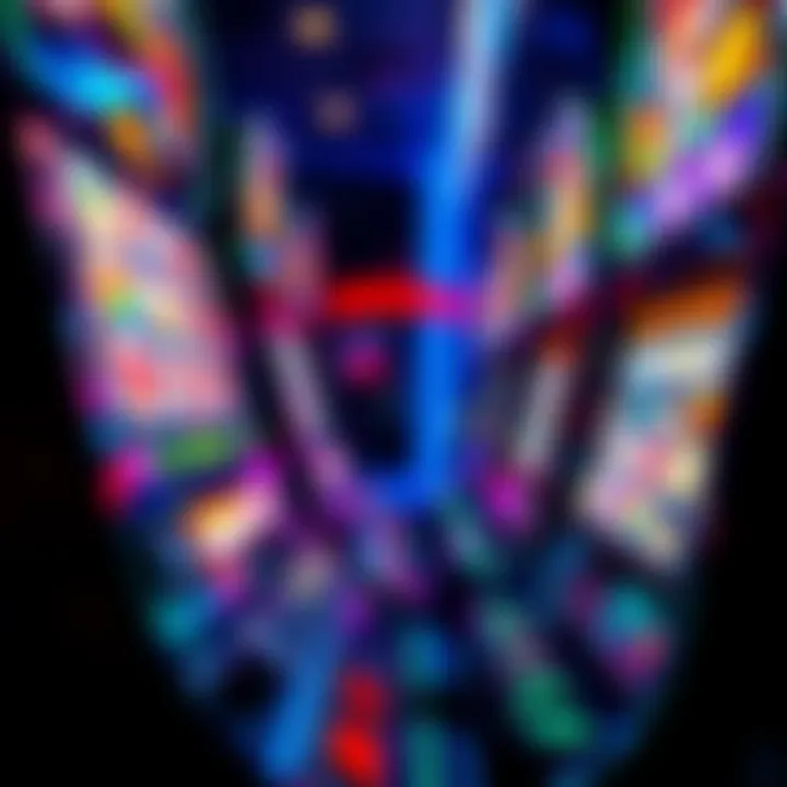 Close-up of a progressive slot machine with dazzling visuals
