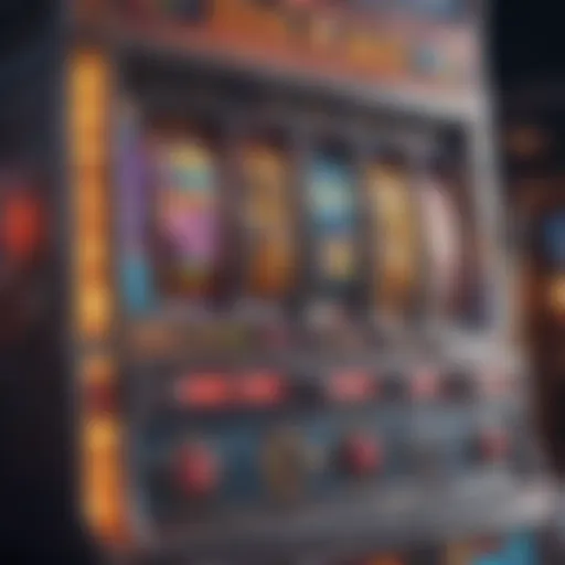 Colorful free slot machine display