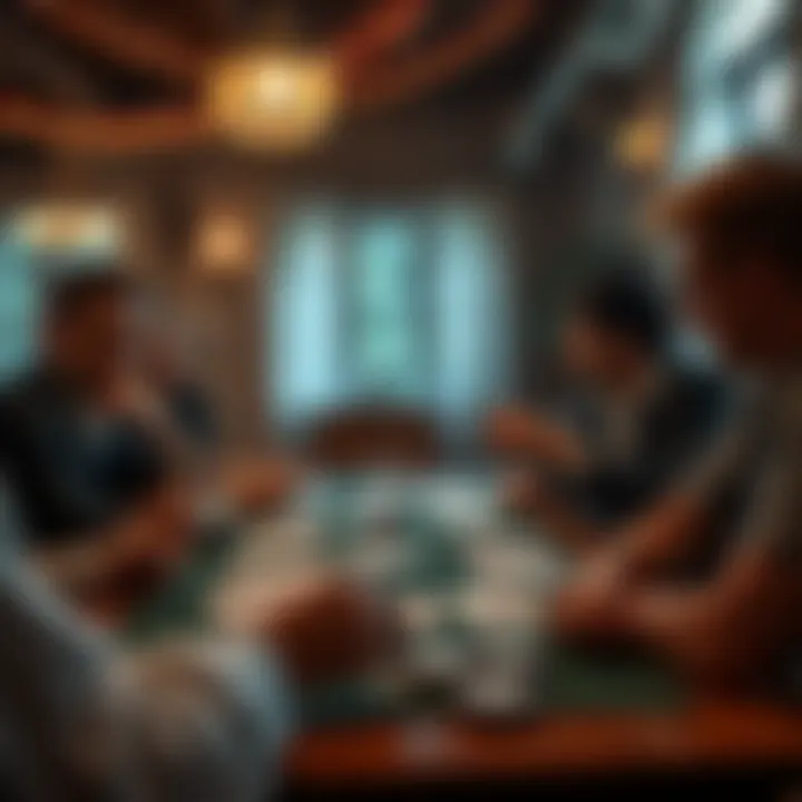 An engaging depiction of a traditional card game night with friends