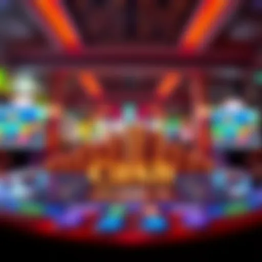 A vibrant illustration of a digital gaming platform showcasing cash prizes