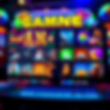 A vibrant online gaming interface showcasing various game options