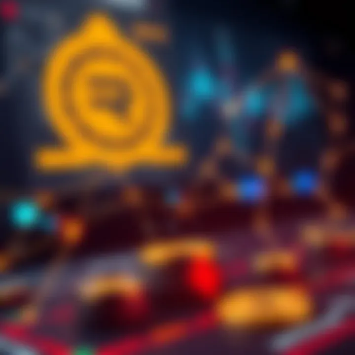 A digital representation of a blockchain network used in gaming.