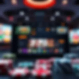 A visually striking interface of a popular gaming application showcasing its features.