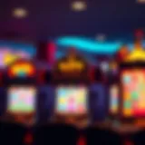 Vibrant slot machine display with colorful graphics