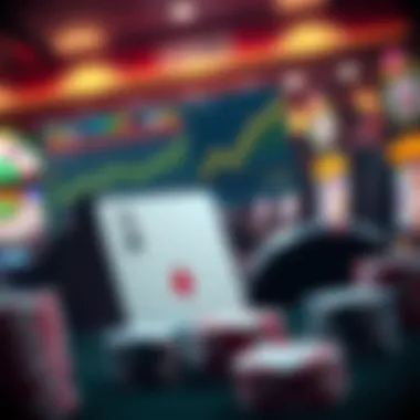 A conceptual image representing the popularity of instant win games, including charts and analytics.