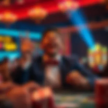 Engaging online betting player celebrating wins