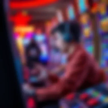 Illustration of a user interacting with voice technology on a gaming device