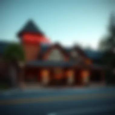 Exterior view of Old Mill Casino showcasing its unique architecture