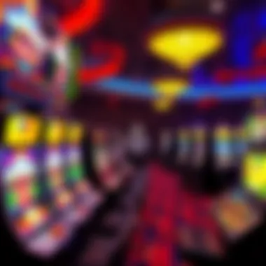 Interior gaming area filled with vibrant slot machines and tables