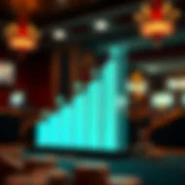 A graphical representation of progressive jackpot growth, symbolizing increasing potential winnings