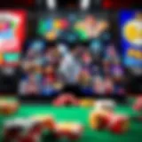 A vibrant collage showcasing various online games