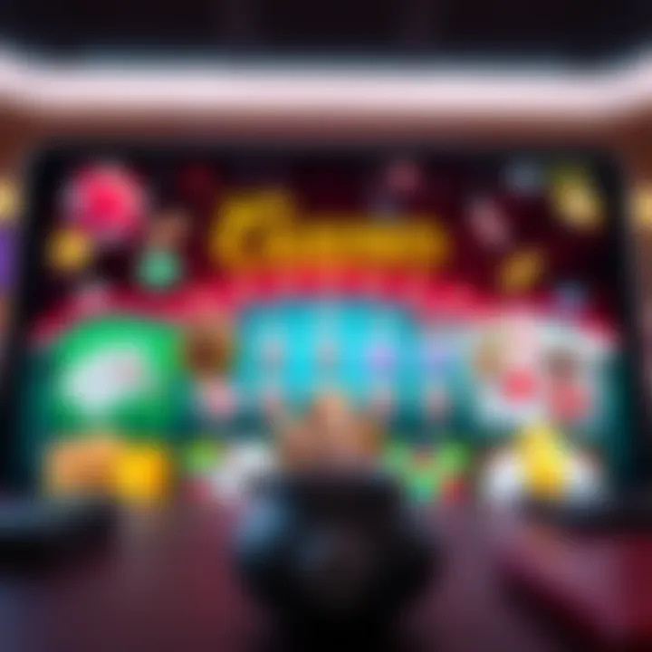 Overview of a vibrant casino app interface