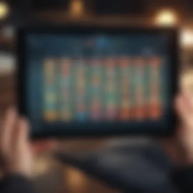 Comparison of different slot apps on a tablet