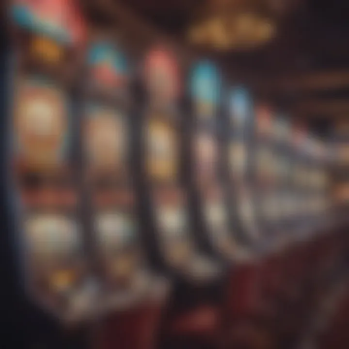 A vibrant display of Aristocrat slot machines in a casino setting