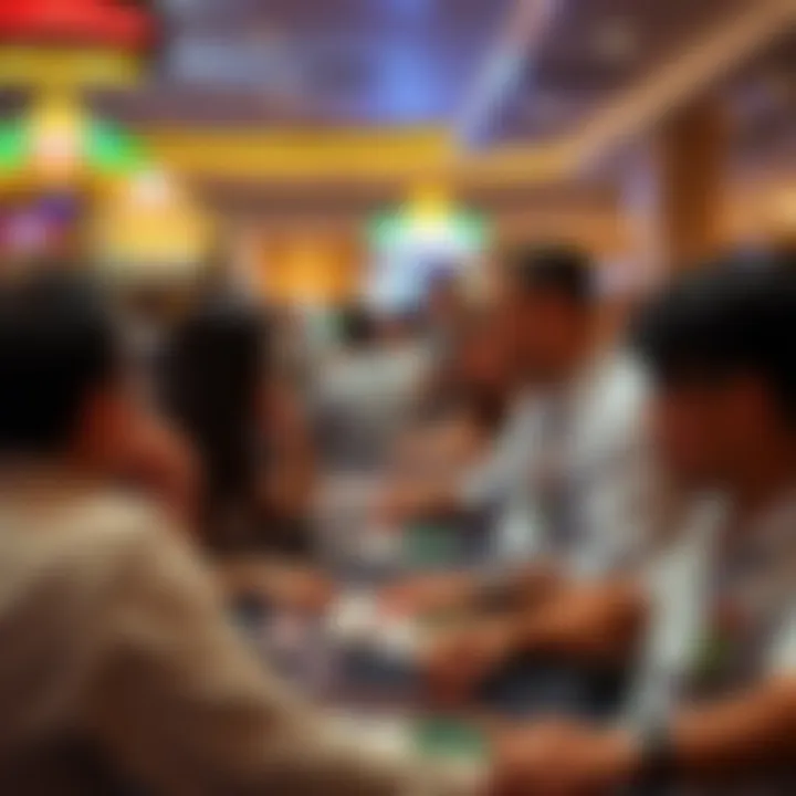 An engaging community event held at a Latino casino promoting responsible gambling.