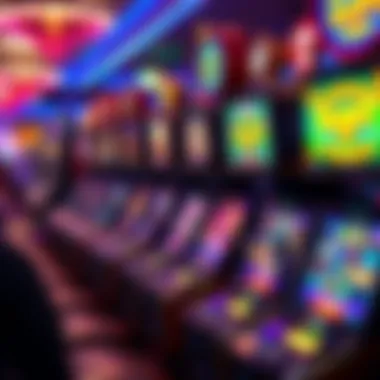 A vibrant array of slot machines in a Las Vegas casino