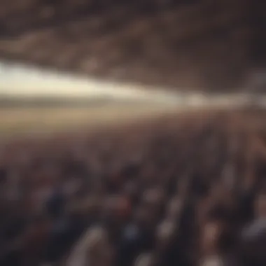 Interior shot of the grandstand filled with enthusiastic spectators during a race day