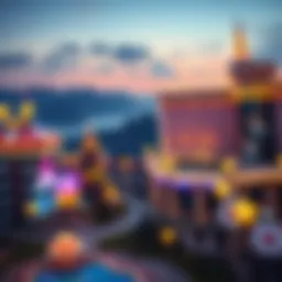 Luxurious casino resort landscape