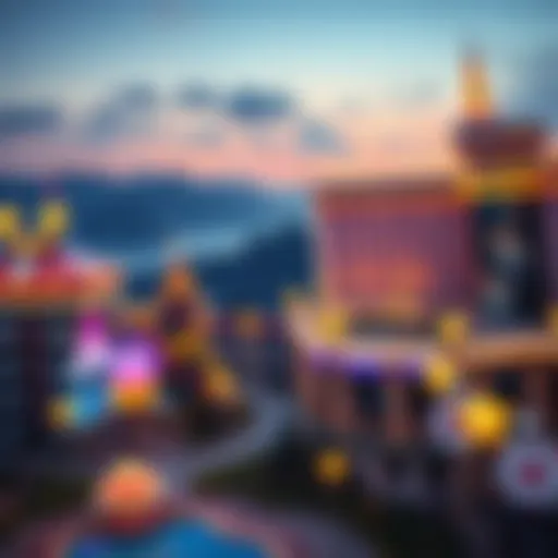 Luxurious casino resort landscape